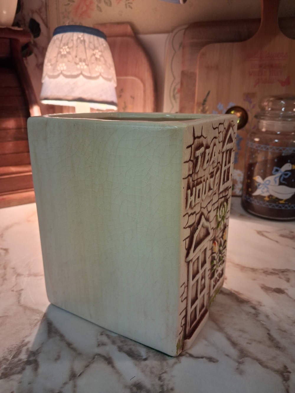 Vintage Tea House Canister - 1977 - NO LID! - Picture 2 of 9